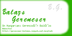 balazs gerencser business card